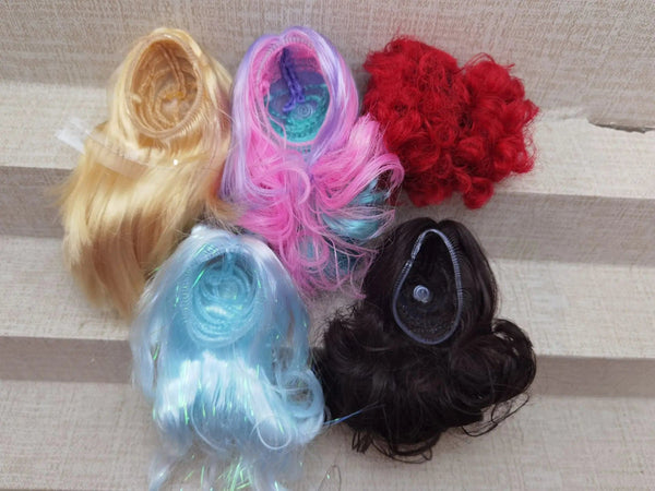 Planet Gates Wig For Doll Toy Head Princess Doll Head Candy Color DIY Toy Wig Children Birthday Gift Black Purple Pink Green Gold 1/6 1/4 Wig