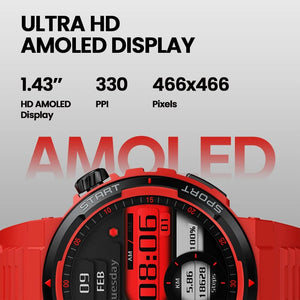 Planet Gates Wild Green New Zeblaze Ares 3 Plus 1.43'' HD AMOLED Display Smartwatch Bluetooth Phone Calling New 3D Interactive Sports Smart Watch Men