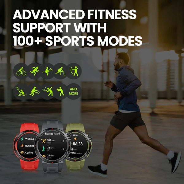 Planet Gates Wild Green New Zeblaze Ares 3 Plus 1.43'' HD AMOLED Display Smartwatch Bluetooth Phone Calling New 3D Interactive Sports Smart Watch Men