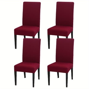 Planet Gates Wind  Red / Set  Of  4 4pcs Set/6pcs Set Milk Silk Elastic Home Kitchen Dining Chair Slipcover, Chair Cover, Furniture Protector For Wedding Office Living Room Hotel Home Decor