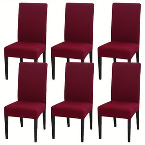 Planet Gates Wind  Red / Set  Of  6 4pcs Set/6pcs Set Milk Silk Elastic Home Kitchen Dining Chair Slipcover, Chair Cover, Furniture Protector For Wedding Office Living Room Hotel Home Decor