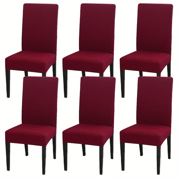 Planet Gates Wind  Red / Set  Of  6 4pcs Set/6pcs Set Milk Silk Elastic Home Kitchen Dining Chair Slipcover, Chair Cover, Furniture Protector For Wedding Office Living Room Hotel Home Decor