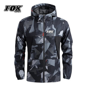 Planet Gates Windbreaker MTB Jacket FOX Cycling Team Road Mountain Bike Raincoat Men's Bicycle Hooded Clothing Cortavientos Ciclismo Hombre