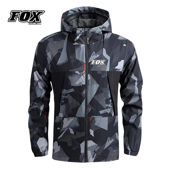 Planet Gates Windbreaker MTB Jacket FOX Cycling Team Road Mountain Bike Raincoat Men's Bicycle Hooded Clothing Cortavientos Ciclismo Hombre