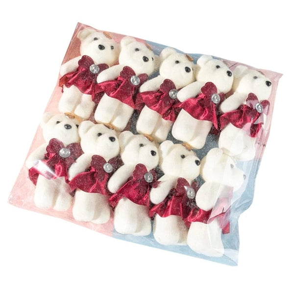 Planet Gates Wine Red 10Pcs/Lot Bear Stuffed Plush Toy Mini Bear  Toy Keychain Bag Pendant Wedding Decoration Kids Birthday Party Gifts
