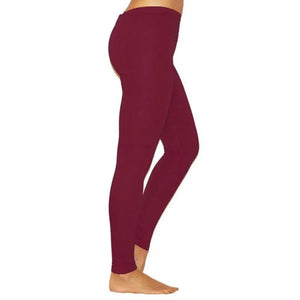 Planet Gates Wine Red / XL 40%HOTLadies Solid Color Elastic High Waist Slim Leggings Yoga High Elastic Sports Fitness Leggings Hip Running Training Pants P