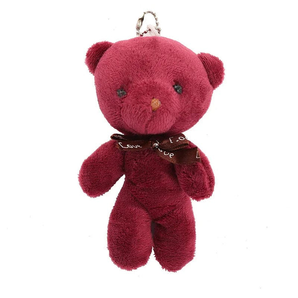 Planet Gates winered / 11cm-30cm 10pcs/pack 12cm Mini Bow Tie Teddy Bear Pendant Plush Toy Colorful Teddy Plush Keychain