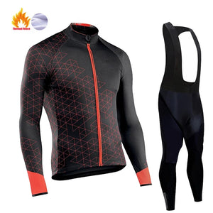 Planet Gates Winter Thermal Fleece Cycling Jersey Men's Mtb Clothing Man 2023 Blouse Uniform Bicycle Clothes Complete Tricuta Bib Maillot Set