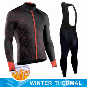 Planet Gates Winter Thermal Fleece Cycling Jersey Men's Mtb Clothing Man 2023 Blouse Uniform Bicycle Clothes Complete Tricuta Bib Maillot Set