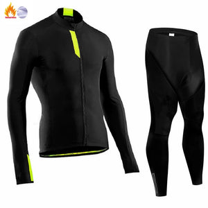 Planet Gates Winter Thermal Fleece Cycling Jersey Men's Mtb Clothing Man 2023 Blouse Uniform Bicycle Clothes Complete Tricuta Bib Maillot Set
