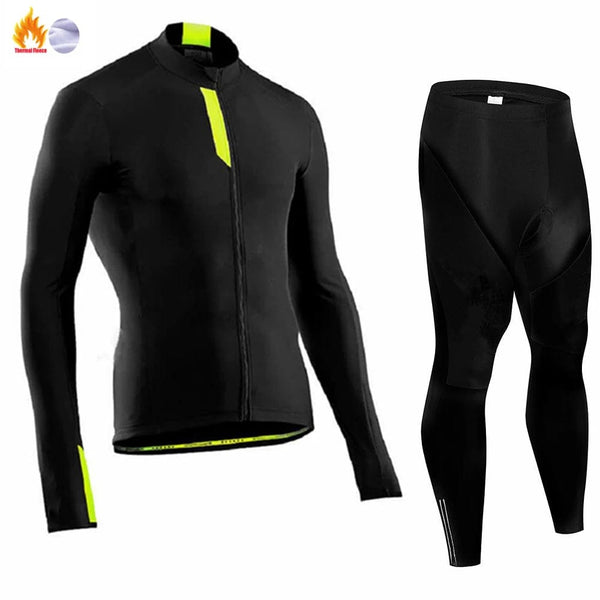 Planet Gates Winter Thermal Fleece Cycling Jersey Men's Mtb Clothing Man 2023 Blouse Uniform Bicycle Clothes Complete Tricuta Bib Maillot Set