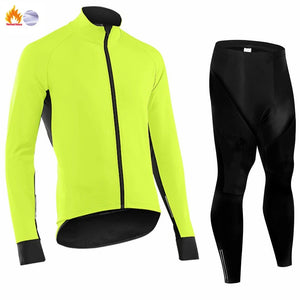 Planet Gates Winter Thermal Fleece Cycling Jersey Men's Mtb Clothing Man 2023 Blouse Uniform Bicycle Clothes Complete Tricuta Bib Maillot Set
