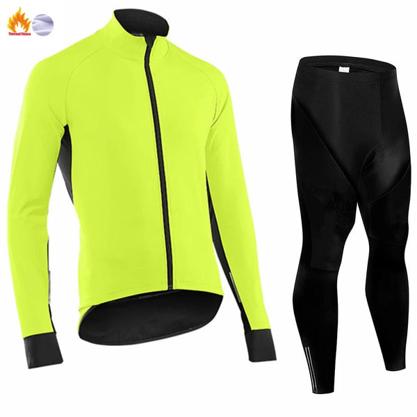 Planet Gates Winter Thermal Fleece Cycling Jersey Men's Mtb Clothing Man 2023 Blouse Uniform Bicycle Clothes Complete Tricuta Bib Maillot Set
