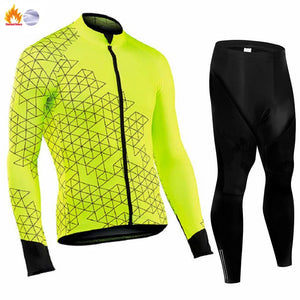 Planet Gates Winter Thermal Fleece Cycling Jersey Men's Mtb Clothing Man 2023 Blouse Uniform Bicycle Clothes Complete Tricuta Bib Maillot Set