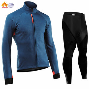 Planet Gates Winter Thermal Fleece Cycling Jersey Men's Mtb Clothing Man 2023 Blouse Uniform Bicycle Clothes Complete Tricuta Bib Maillot Set