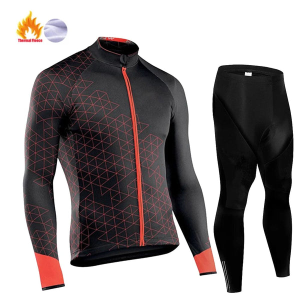 Planet Gates Winter Thermal Fleece Cycling Jersey Men's Mtb Clothing Man 2023 Blouse Uniform Bicycle Clothes Complete Tricuta Bib Maillot Set