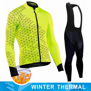 Planet Gates Winter Thermal Fleece Cycling Jersey Men's Mtb Clothing Man 2023 Blouse Uniform Bicycle Clothes Complete Tricuta Bib Maillot Set