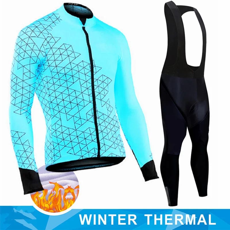 Planet Gates Winter Thermal Fleece Cycling Jersey Men's Mtb Clothing Man 2023 Blouse Uniform Bicycle Clothes Complete Tricuta Bib Maillot Set