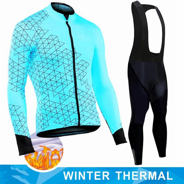 Planet Gates Winter Thermal Fleece Cycling Jersey Men's Mtb Clothing Man 2023 Blouse Uniform Bicycle Clothes Complete Tricuta Bib Maillot Set