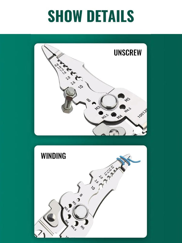 Planet Gates Wire Stripper Crimper Cable Cutter Adjustable Automatic Wire Stripper Multifunctional Stripping Crimping Pliers Terminal Hand Tool