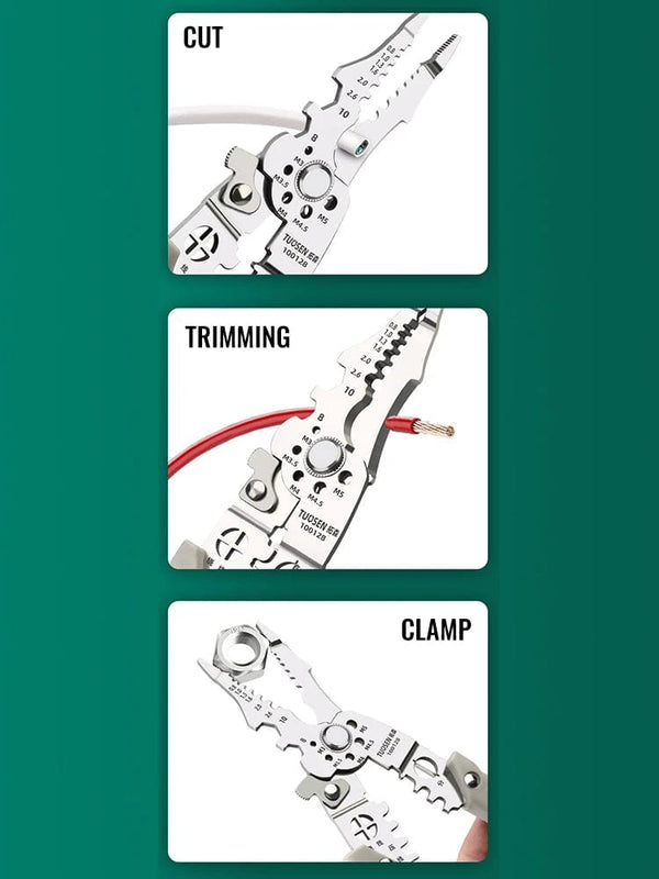 Planet Gates Wire Stripper Crimper Cable Cutter Adjustable Automatic Wire Stripper Multifunctional Stripping Crimping Pliers Terminal Hand Tool