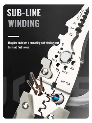 Planet Gates Wire Stripper Crimper Cable Cutter Adjustable Automatic Wire Stripper Multifunctional Stripping Crimping Pliers Terminal Hand Tool