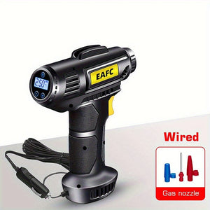 Planet Gates Wired 120W Portable Car Air Compressor: Inflate Your Tires With Ease - Wireless & Wired Handheld Pump With LED Light