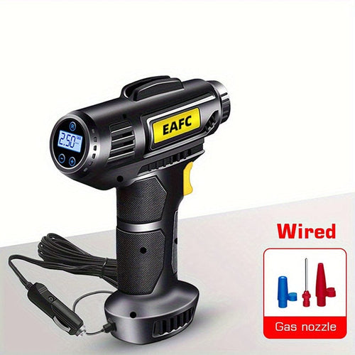 Planet Gates Wired 120W Portable Car Air Compressor: Inflate Your Tires With Ease - Wireless & Wired Handheld Pump With LED Light