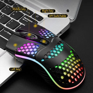 Planet Gates Wired Cable Gaming 7 breathing LED Back Light Optical Mouse USB Computer Hollowed out Mice Laptop Desktop 4D PC home use Office