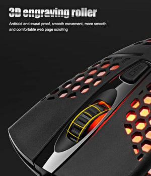 Planet Gates Wired Cable Gaming 7 breathing LED Back Light Optical Mouse USB Computer Hollowed out Mice Laptop Desktop 4D PC home use Office