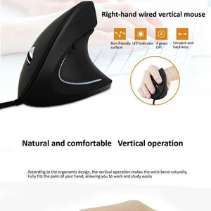 Planet Gates Wired Right Hand Vertical RGB Mouse Ergonomic Gaming Mouse 3200DPI USB Optical Wrist Healthy Mause for PC Computer