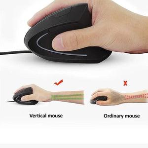 Planet Gates Wired Right Hand Vertical RGB Mouse Ergonomic Gaming Mouse 3200DPI USB Optical Wrist Healthy Mause for PC Computer