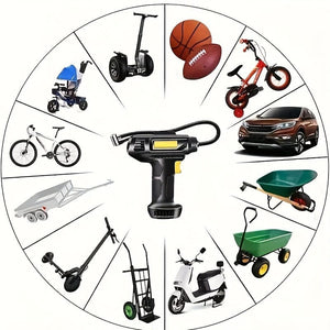 Planet Gates Wireless 120W Portable Car Air Compressor, Wireless Handheld Car Inflatable Pump Electric, Automobiles Tire Inflator With LED Light For Car