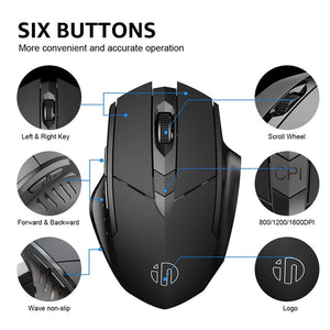 Planet Gates wireless-Black Bluetooth Rechargeable Wireless Mouse 2.4G PM6 Wireless Mouse Office Mute Support PC Laptop Tablet Gamer Mouse For Computer