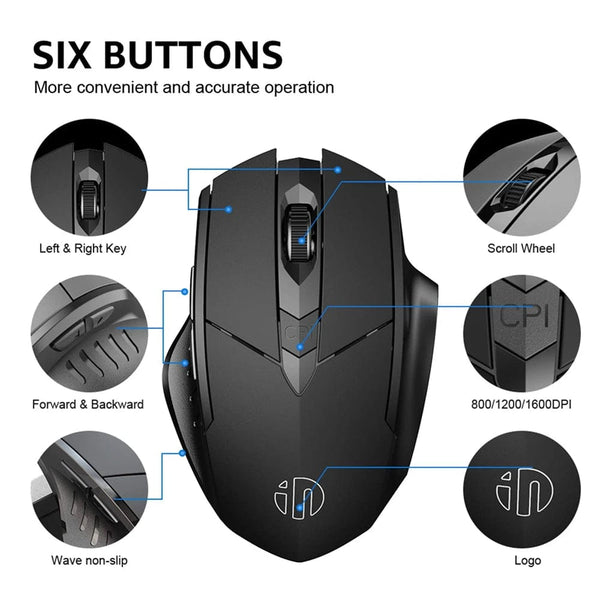 Planet Gates wireless-Black Bluetooth Rechargeable Wireless Mouse 2.4G PM6 Wireless Mouse Office Mute Support PC Laptop Tablet Gamer Mouse For Computer