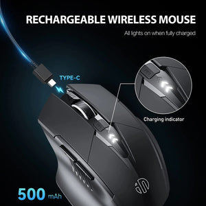 Planet Gates wireless-Black Bluetooth Rechargeable Wireless Mouse 2.4G PM6 Wireless Mouse Office Mute Support PC Laptop Tablet Gamer Mouse For Computer