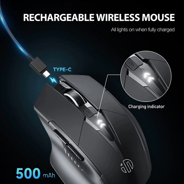 Planet Gates wireless-Black Bluetooth Rechargeable Wireless Mouse 2.4G PM6 Wireless Mouse Office Mute Support PC Laptop Tablet Gamer Mouse For Computer