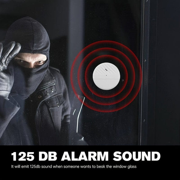 Planet Gates Wireless Door And Window Vibration Sensor Alarm 125dB Glass Breakage Anti-theft Sensor, Easy Install For Home Safety Protection