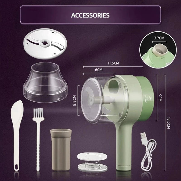 Planet Gates Wireless Electric Food Processor Vegetable Cutter Fruit Slicer Garlic Masher Mincer Handheld Stirrer Kitchen Cooking Accessories