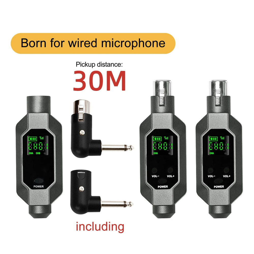 Planet Gates Wireless Microphone Converter XLR Transmitter and Receiver Microphone Wireless System for Dynamic Microphone for wired Mic