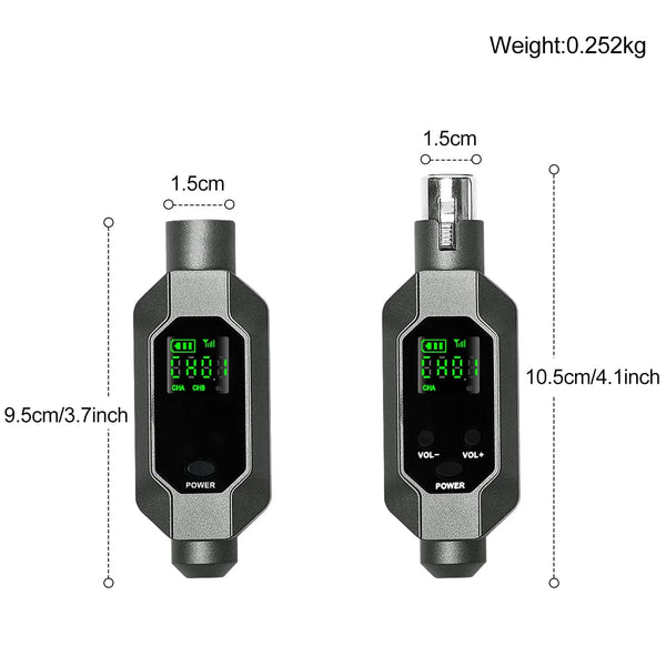 Planet Gates Wireless Microphone Converter XLR Transmitter and Receiver Microphone Wireless System for Dynamic Microphone for wired Mic