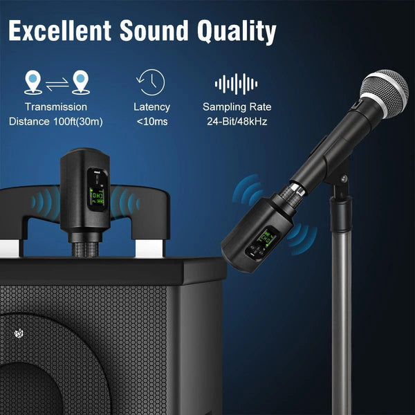 Planet Gates Wireless Microphone Converter XLR Transmitter and Receiver Microphone Wireless System for Dynamic Microphone for wired Mic