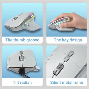 Planet Gates Wireless Mouse Bluetooth+2.4G Tri-mode Mouse Mute Mice Ergonomic Gaming Mouse USB-C Rechargeable 5 DPI For Laptop PC Notebook