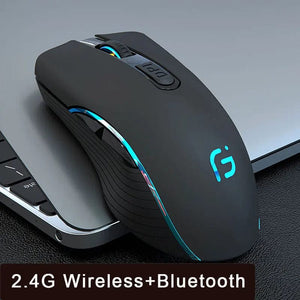 Planet Gates Wireless Mouse Rechargeable Bluetooth Silent Ergonomic Computer 2400 DPI For iPad Mac Tablet Macbook Air Laptop PC Gaming Office
