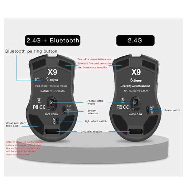 Planet Gates Wireless Mouse Rechargeable Bluetooth Silent Ergonomic Computer 2400 DPI For iPad Mac Tablet Macbook Air Laptop PC Gaming Office
