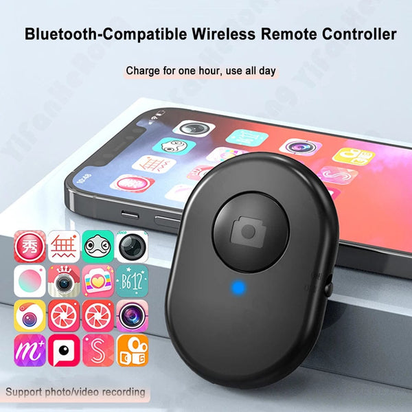 Planet Gates Wireless Remote Control Button Rechargeable Bluetooth-Compatible Self-timer Selfie Stick Shutter Release For IOS Android