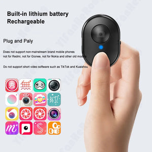 Planet Gates Wireless Remote Control Button Rechargeable Bluetooth-Compatible Self-timer Selfie Stick Shutter Release For IOS Android