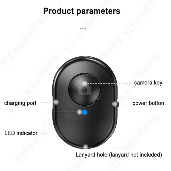 Planet Gates Wireless Remote Control Button Rechargeable Bluetooth-Compatible Self-timer Selfie Stick Shutter Release For IOS Android