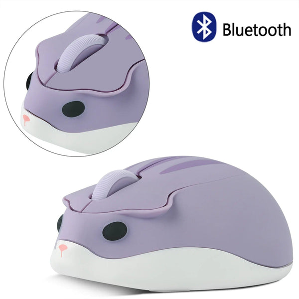 Planet Gates Wireless Version Cute 2.4G Wireless Bluetooth Mouse Mini Optical Silent Gaming Mice 3D Cartoon Hamster Mouse For PC Laptop Tablet Computer Office