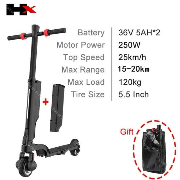 Planet Gates With 2 Batteries / CHINA HX X6 Folding Electric Scooter Two Wheel Electric Scooters Mini Protable Backpack E-Scooter Electric Bike Ebike